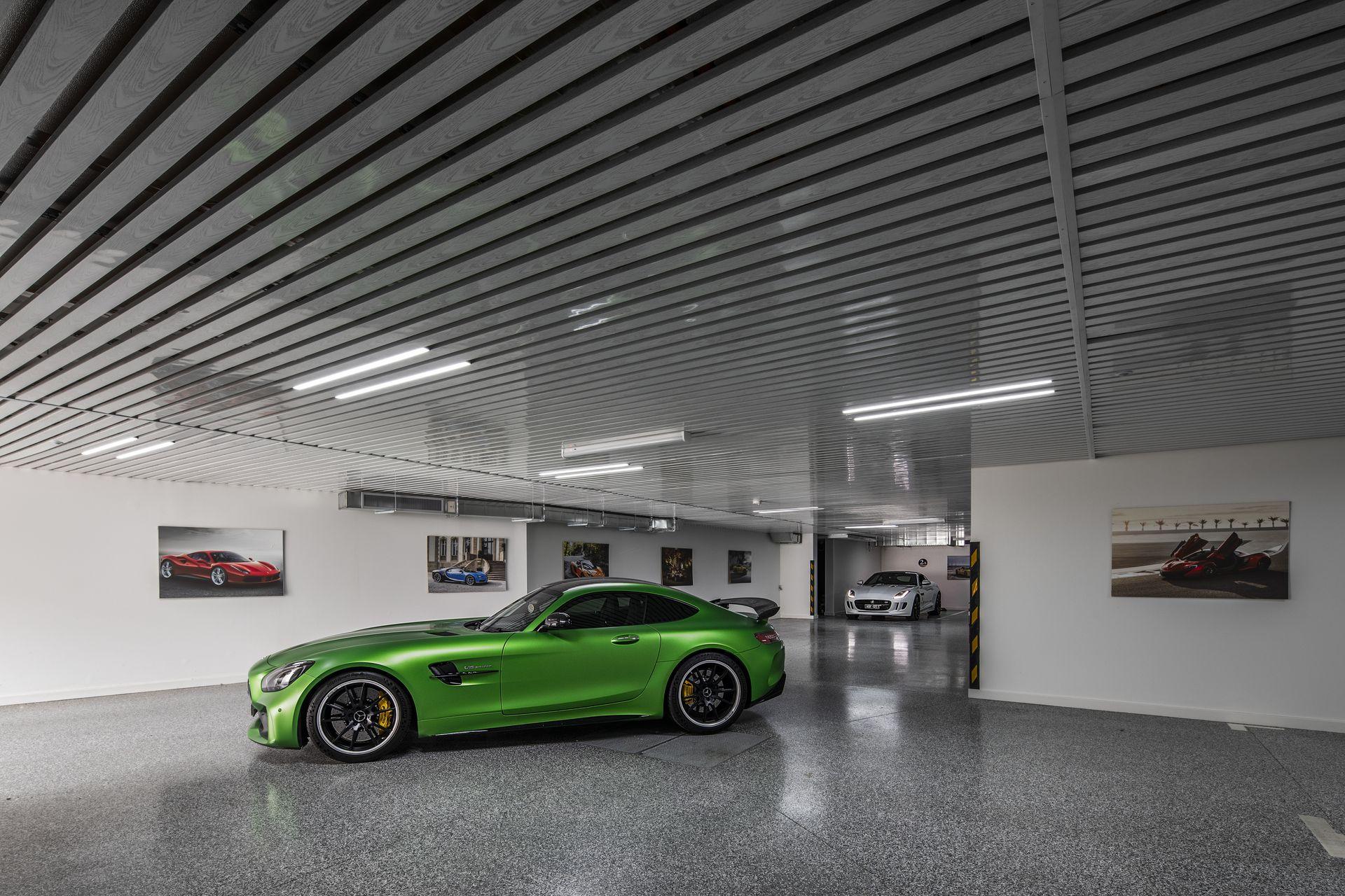 Showroom garage in a prestige Melbourne home sold by Pavlou Brothers