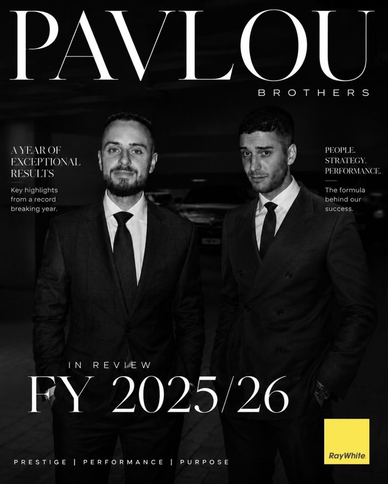 Pavlou Brothers FY 2025/26 year in review cover, Ray White Melbourne
